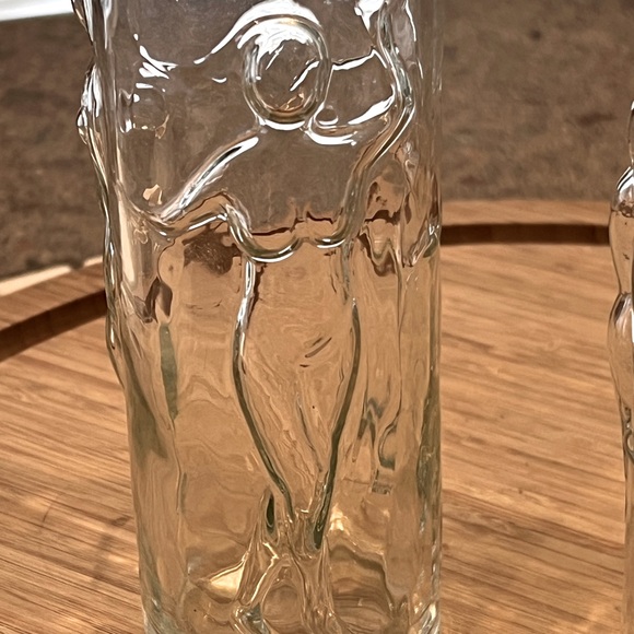 Set of 2 Vintage Libbey La Femme Tall Tumbler Glasses Dancing Nude Women Ladies - Picture 2 of 6